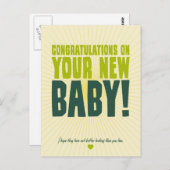 Gefeliciteerd met je nieuwe baby briefkaart (Voorkant / Achterkant)