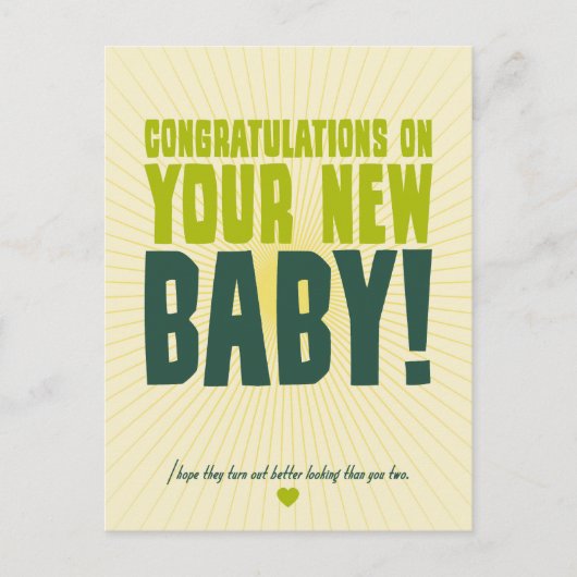 Gefeliciteerd met je nieuwe baby briefkaart (Voorkant)