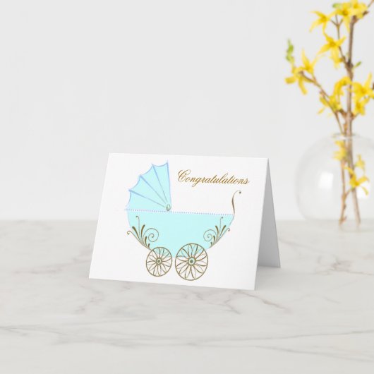 Gefeliciteerd met je nieuwe baby groet auto kaart (Gele Bloem)