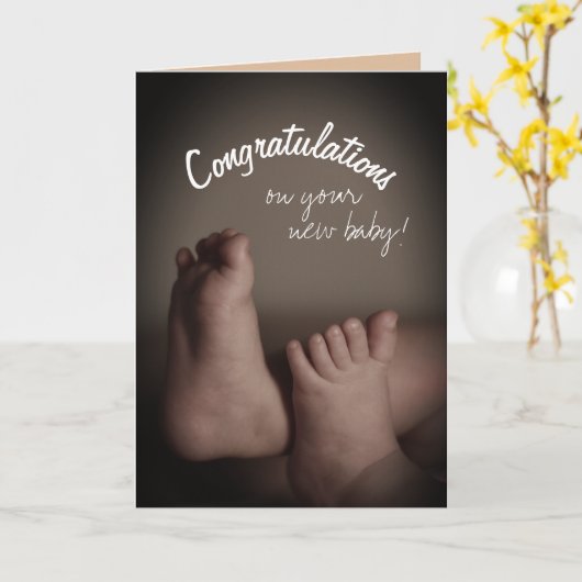 Gefeliciteerd met je nieuwe baby kaart (Gele Bloem)