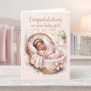 Gefeliciteerd met je nieuwe baby meisje kaart
