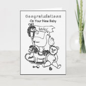 Gefeliciteerd met je nieuwe baby met kinderspeeltj kaart (Voorkant)