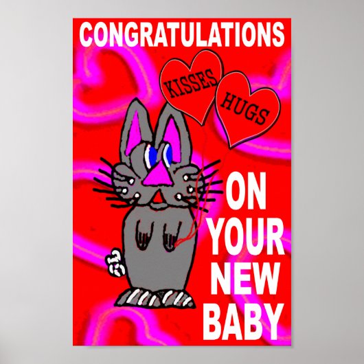 Gefeliciteerd met je nieuwe baby poster (Voorkant)