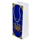 Gefeliciteerd met je nieuwe baby prins wijn cadeautas (Achterkant Gekanteld)