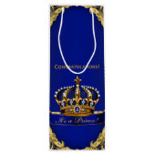 Gefeliciteerd met je nieuwe baby prins wijn cadeautas (Achterkant)