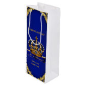 Gefeliciteerd met je nieuwe baby prins wijn cadeautas (Voorkant Gekanteld)