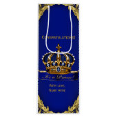 Gefeliciteerd met je nieuwe baby prins wijn cadeautas (Voorkant)