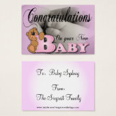 Gefeliciteerd met je nieuwe baby visitekaartjes (Voorkant /achterkant)