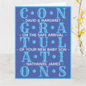 Gefeliciteerd met je nieuwe baby zoon kaart (Gele Bloem)