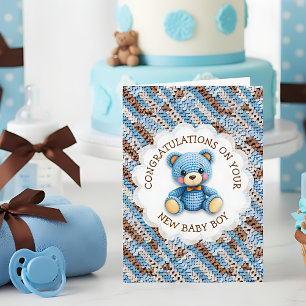 Gefeliciteerd met je nieuwe babyjongen kaart