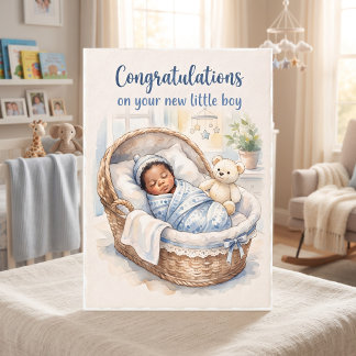 Gefeliciteerd met je nieuwe babyjongen kaart
