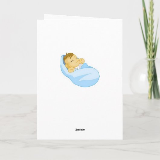 Gefeliciteerd met je nieuwe babyjongen kaart (Achterkant)