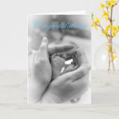 Gefeliciteerd met je nieuwe babyjongen kaart (Gele Bloem)