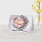 Gefeliciteerd met je nieuwe babykaart kaart (Gele Bloem)