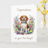 Gefeliciteerd met je nieuwe Beagle Kaart (Gele Bloem)