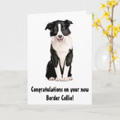Gefeliciteerd met je nieuwe Border Collie Kaart (Gele Bloem)