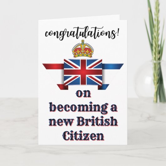Gefeliciteerd met je nieuwe Britse nationaliteit Kaart (Voorkant)
