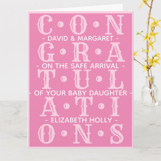 Gefeliciteerd met je nieuwe dochter kaart (Gele Bloem)