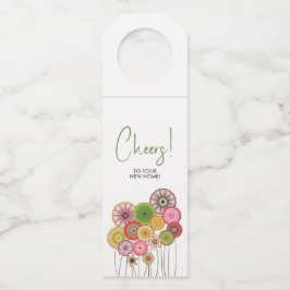 Gefeliciteerd met je nieuwe home flower bouquet flessenhanger