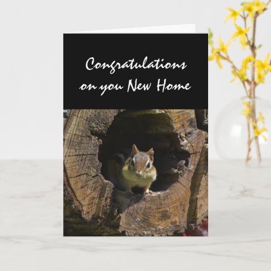 Gefeliciteerd met je nieuwe home fun kaart (Gele Bloem)