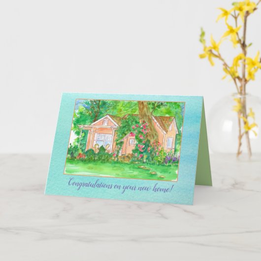 Gefeliciteerd met je nieuwe Home Waterverf Kaart (Gele Bloem)