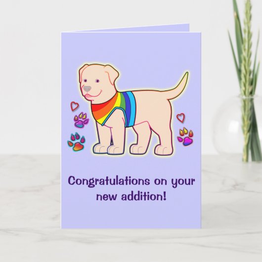 Gefeliciteerd met je nieuwe hond kaart (Voorkant)