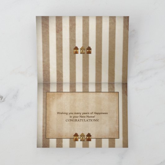 Gefeliciteerd met je nieuwe huis - Bruin / Huizen Kaart (Binnen)