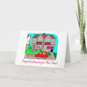 Gefeliciteerd met je nieuwe huis en rode auto kaart