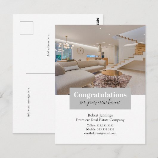 Gefeliciteerd met je nieuwe huis foto ansichtkaart briefkaart (Voorkant / Achterkant)