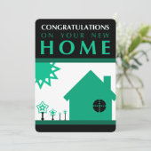 Gefeliciteerd met je nieuwe huis (groene vormen) (Staand voorkant)