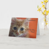 Gefeliciteerd met je nieuwe kitten kaart (Gele Bloem)