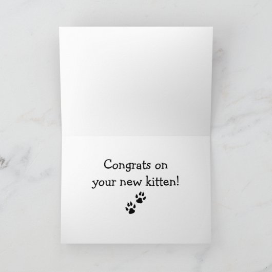 Gefeliciteerd met je nieuwe kitten met Paw Prints Kaart (Binnen)