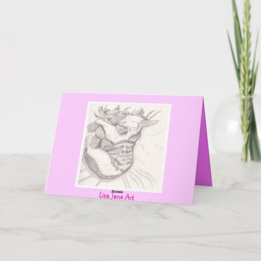 Gefeliciteerd met je nieuwe kitten, Roze Kaart (Achterkant)