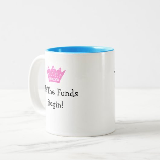 Gefeliciteerd met je nieuwe kleine prinses! tweekleurige koffiemok (Voorkant links)