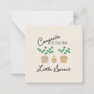 Gefeliciteerd met je nieuwe kleine spruit baby notitiekaartje