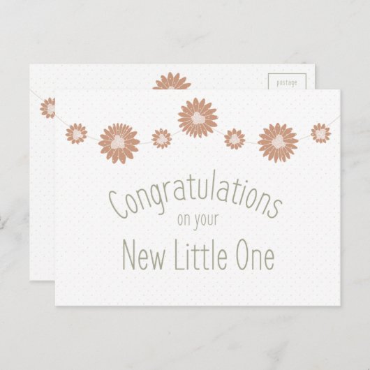 Gefeliciteerd met je nieuwe kleintje briefkaart (Voorkant / Achterkant)