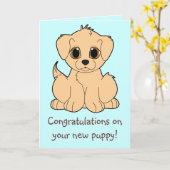 Gefeliciteerd met je nieuwe puppy kaart (Gele Bloem)