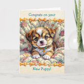 Gefeliciteerd met je nieuwe puppy kaart (Voorkant)