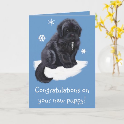 Gefeliciteerd met je nieuwe puppy kaart (Gele Bloem)