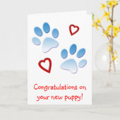 Gefeliciteerd met je nieuwe puppy kaart (Gele Bloem)