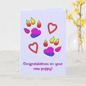 Gefeliciteerd met je nieuwe puppy kaart (Gele Bloem)