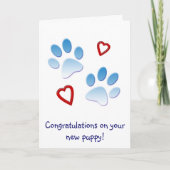 Gefeliciteerd met je nieuwe puppy kaart (Voorkant)
