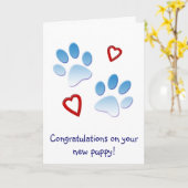 Gefeliciteerd met je nieuwe puppy kaart (Gele Bloem)