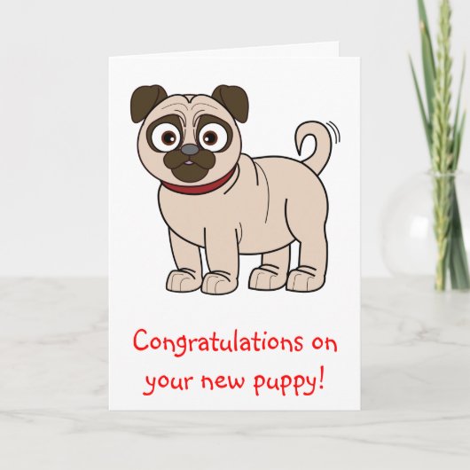 Gefeliciteerd met je nieuwe puppy kaart (Voorkant)