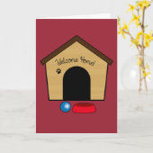 Gefeliciteerd met je nieuwe puppy met hondenhok kaart (Gele Bloem)