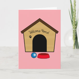 Gefeliciteerd met je nieuwe puppy met hondenhok kaart