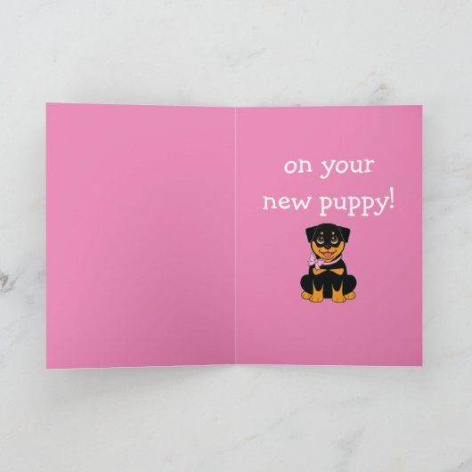 Gefeliciteerd met je nieuwe Rotweiller Kaart (Binnen)