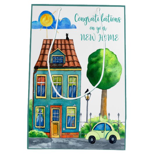 Gefeliciteerd met je nieuwe startmedium medium cadeauzakje (Achterkant)