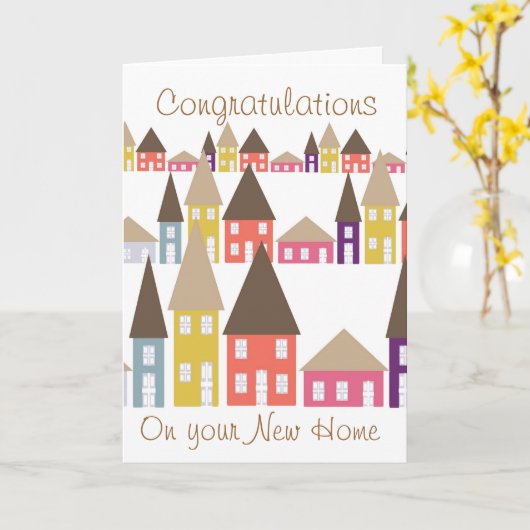 Gefeliciteerd met je nieuwe thuis kaart (Gele Bloem)