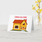 "GEFELICITEERD" MET JE "NIEUWE THUIS" KAART (Gele Bloem)